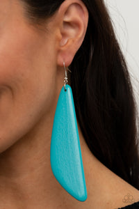 Scuba Dream Blue Wooden Earrings