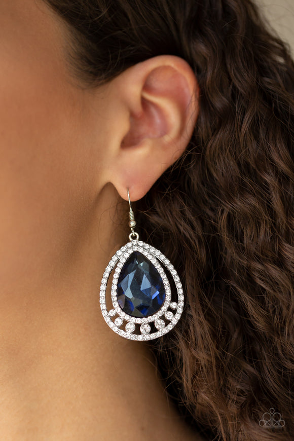 All Rise For Her Majesty - Blue Earrings Bling Paparazzi Accessories