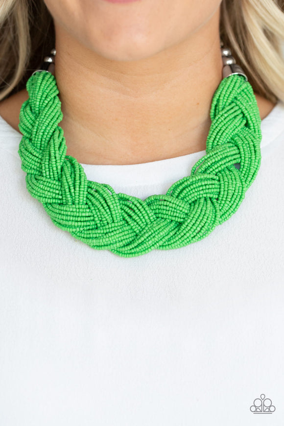 The Great Outback - Green seed bead Necklace Paparazzi Accessories