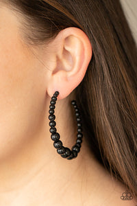 Glamour Graduate - Black Earrings Paparazzi Accessories