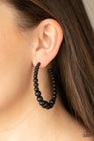 Glamour Graduate - Black Earrings Paparazzi Accessories