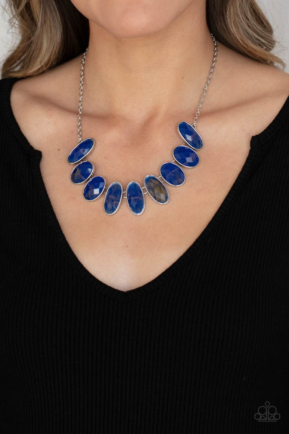 Elliptical Episode - Blue Necklace Paparazzi Accessories