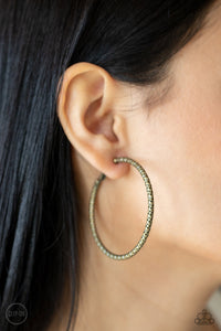 Subtly Sassy - Brass Clip-on Earrings