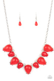 Pampered Poolside - Red Necklace Paparazzi Accessories