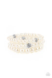 Here Comes The Heiress - White Bracelet Paparazzi Accessories