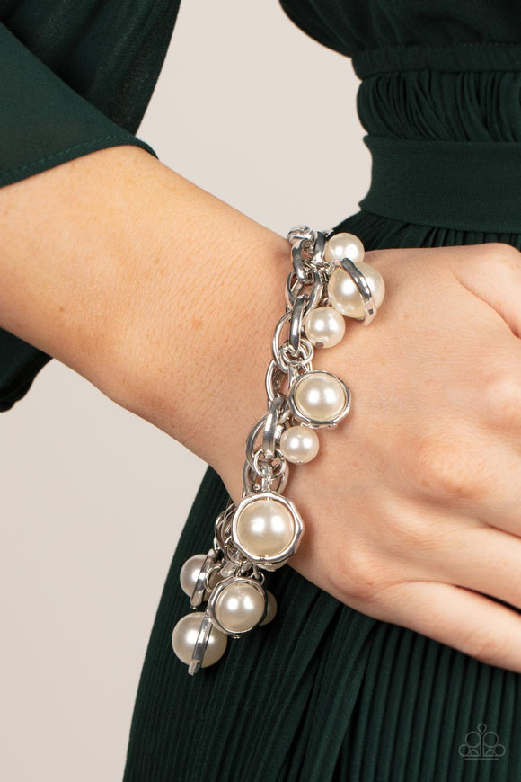 Orbiting Opulence - White  Bracelet Paparazzi Accessories