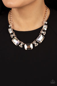 Flawlessly Famous - Multi Rose Gold Necklace Paparazzi Accessories