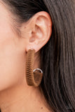 Rural Guru - Brown Suede Earrings Paparazzi Accessories