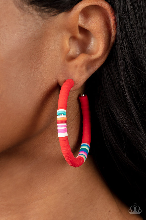 Colorfully Contagious - Red Earrings Paparazzi Accessories