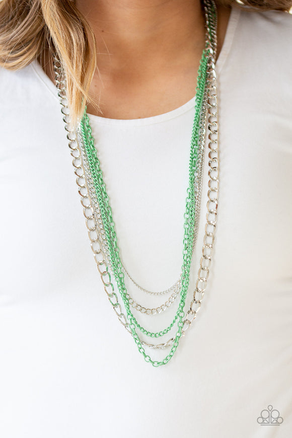 Industrial Vibrance - Green Necklace Paparazzi Accessories