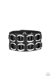 Throttle It Out - Black Urban Bracelet - 2020 Unwritten Preview Collection Paparazzi Accessories