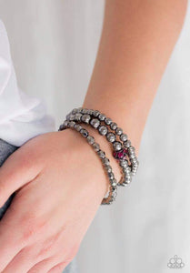 Noticeably Noir Paparazzi Pink Bracelet