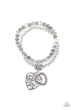 Think With Your Heart Paparazzi White Bracelet