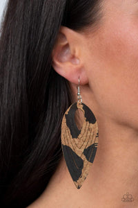 Cork Cabana Paparazzi Black Earrings