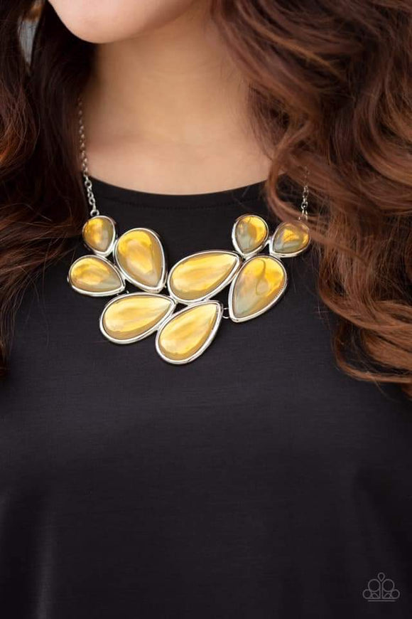 Iridescently Irresistible Paparazzi Yellow Necklace