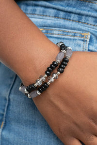 Delightfully Dainty Paparazzi Black Bracelet