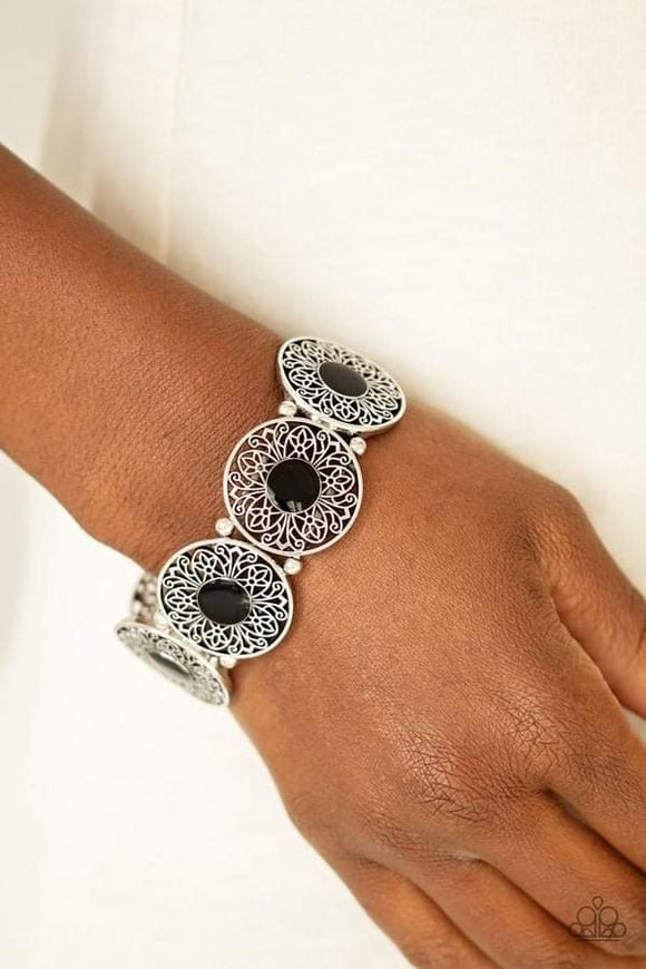 Painted Garden Paparazzi Black Bracelet