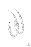 Paparazzi Earrings~ Twisted Tango ~ Silver