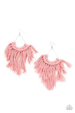 Paparazzi Earrings~ Wanna Piece of MACRAME? ~ Pink