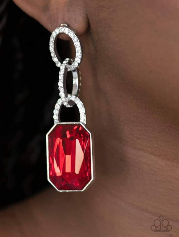 PAPARAZZI EARRINGS ~ Superstar Status ~ Red